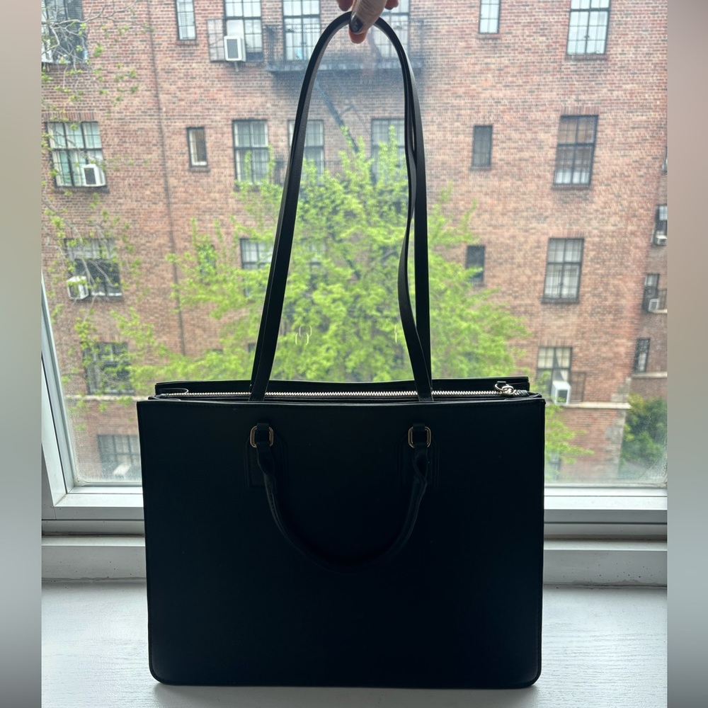 Black Faux leather work tote (H&M)